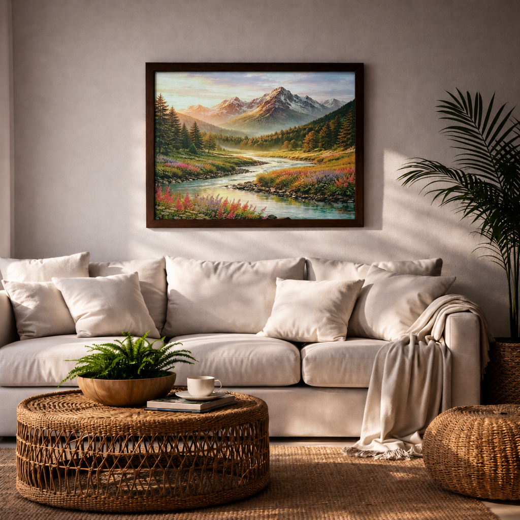 The Valley at Rest Framed Wall Art