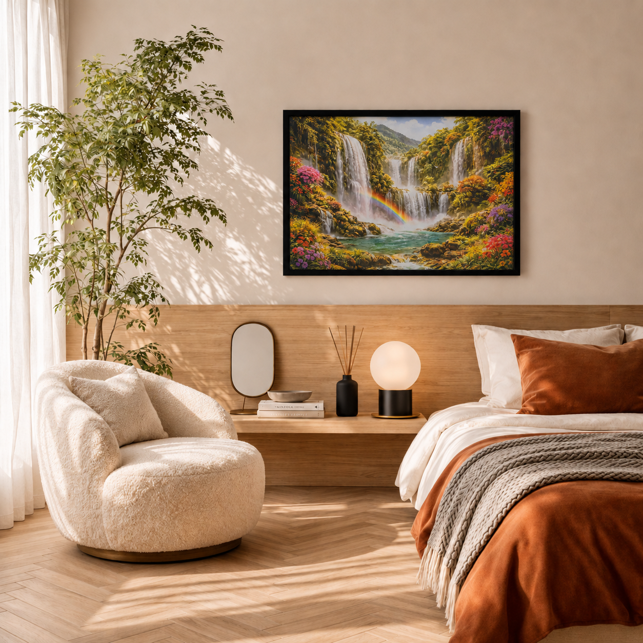 The Grand Cascade Framed Digital Print on MDF