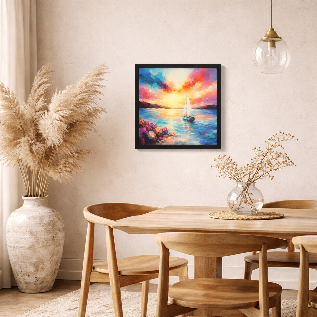 Sail into the Spectrum Framed Abstract Wall Decor