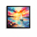 Sail into the Spectrum Framed Abstract Wall Decor