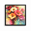 Floral Burst Framed Digital Print on MDF