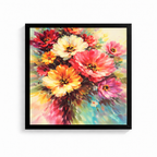 Floral Burst Framed Digital Print on MDF