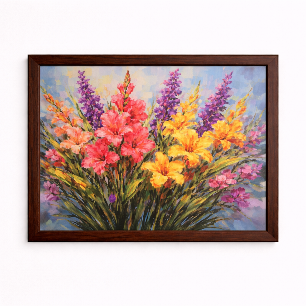 The Bold Bloom Framed Digital Print on MDF