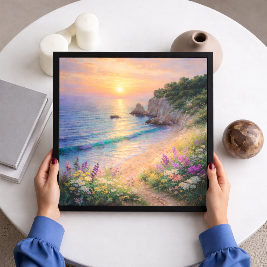 Coastal Light Framed Digital Print on MDF