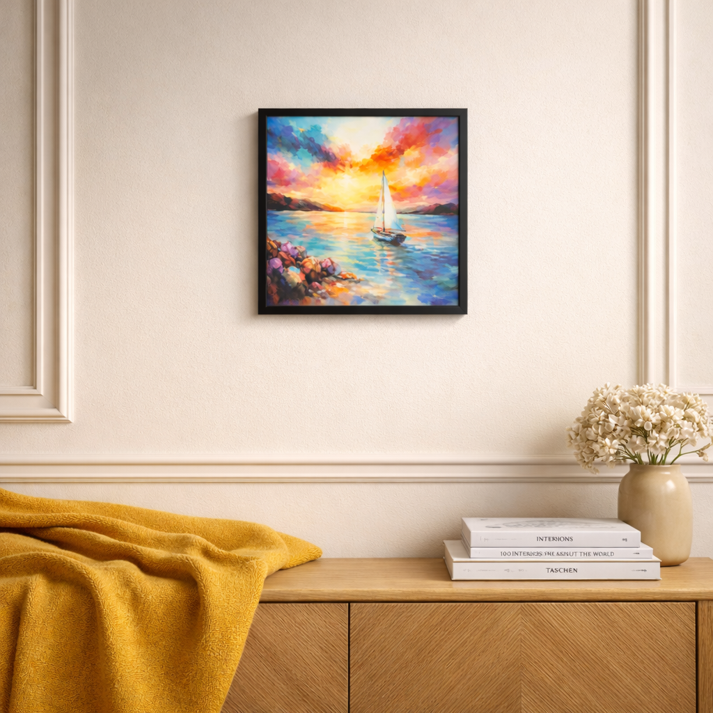 Sail into the Spectrum Framed Abstract Wall Decor