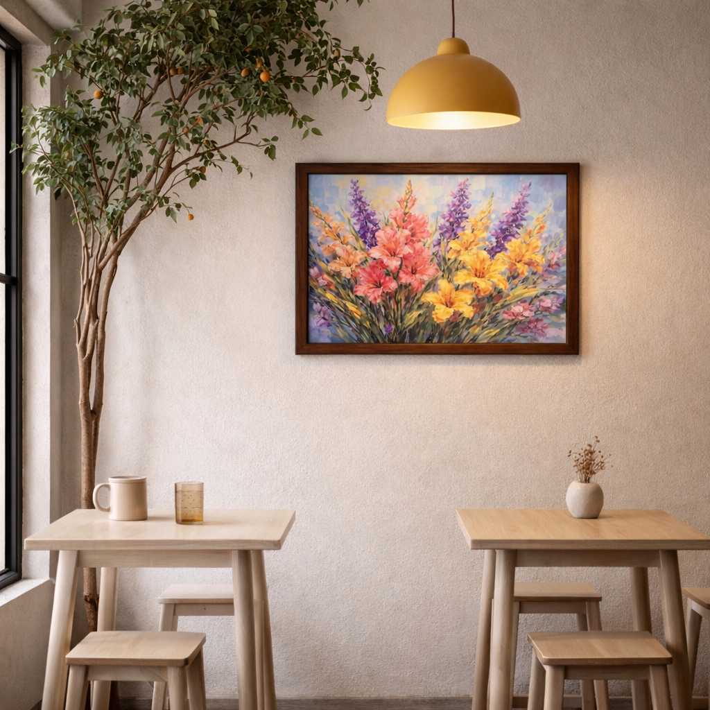 The Bold Bloom Framed Digital Print on MDF