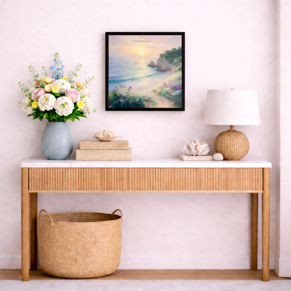 Coastal Light Framed Digital Print on MDF
