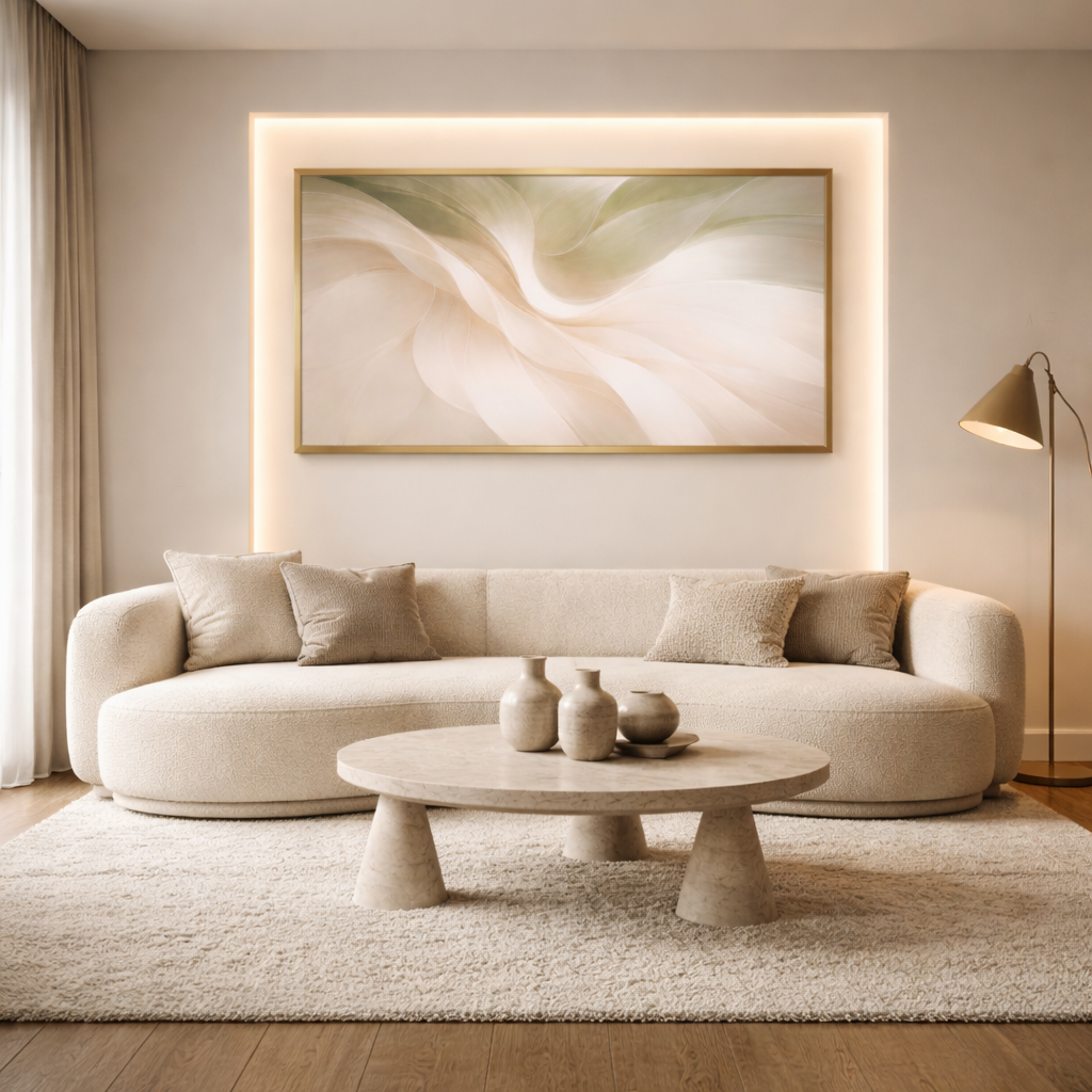 Whispers of Ivory Winds Framed Printed Wall Painting