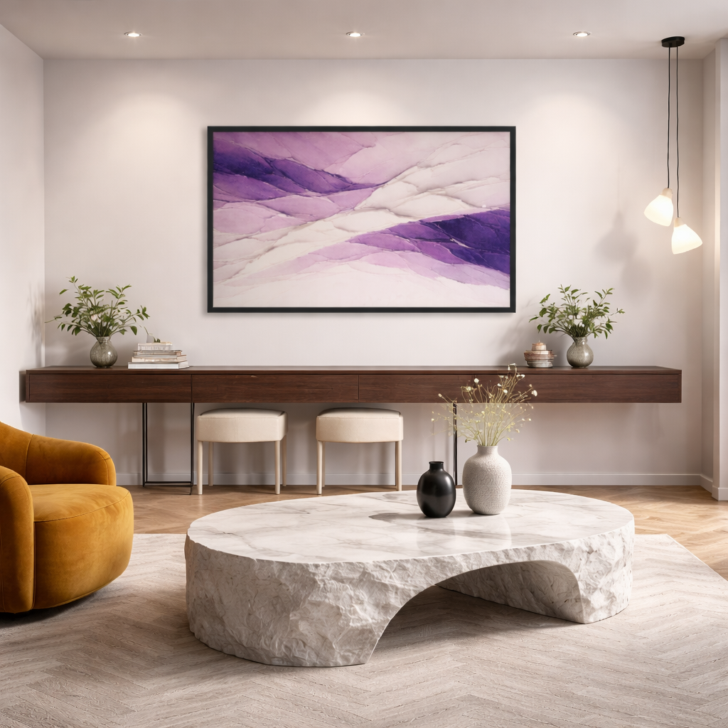 Veins of Violet Calm Framed Wall Art