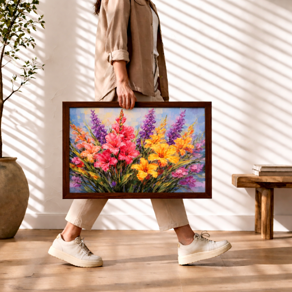 The Bold Bloom Framed Digital Print on MDF